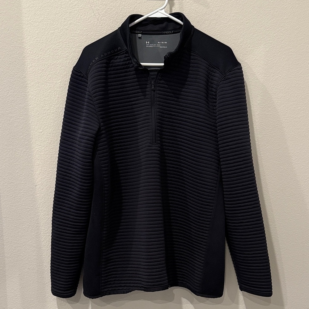 Under Armour Golf Cold Gear Black‎ Ribbed Half-Zip Pullover Men’s Extra Large
